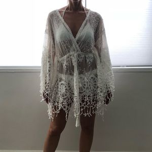 White Lace Swimsuit coverup.